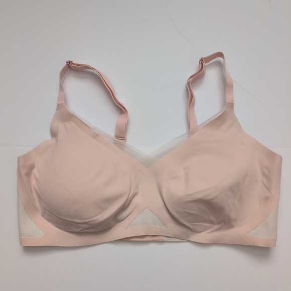 HONEYLOVE Sculpting Crossover Bra Light Pink Comfort Support L Seamless Comfort - Picture 5 of 5